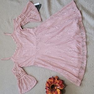 NEW-City Triangle Dress Midi A-line Cold Shoulder